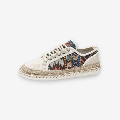 Chaussures Femmes Plates à Lacets avec Imprimé Floral