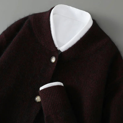 Cardigan Femme Tricot Doux à Boutons