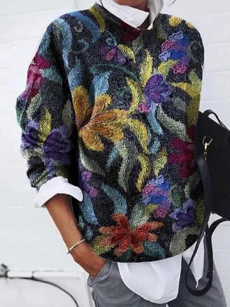 Pull Femme à Fleurs Décontracté et Coloré - PanierRoyale
