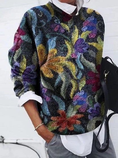Pull Femme à Fleurs Décontracté et Coloré - PanierRoyale