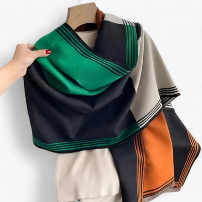Écharpe Femme Grande Taille Motif Géométrique Élégante