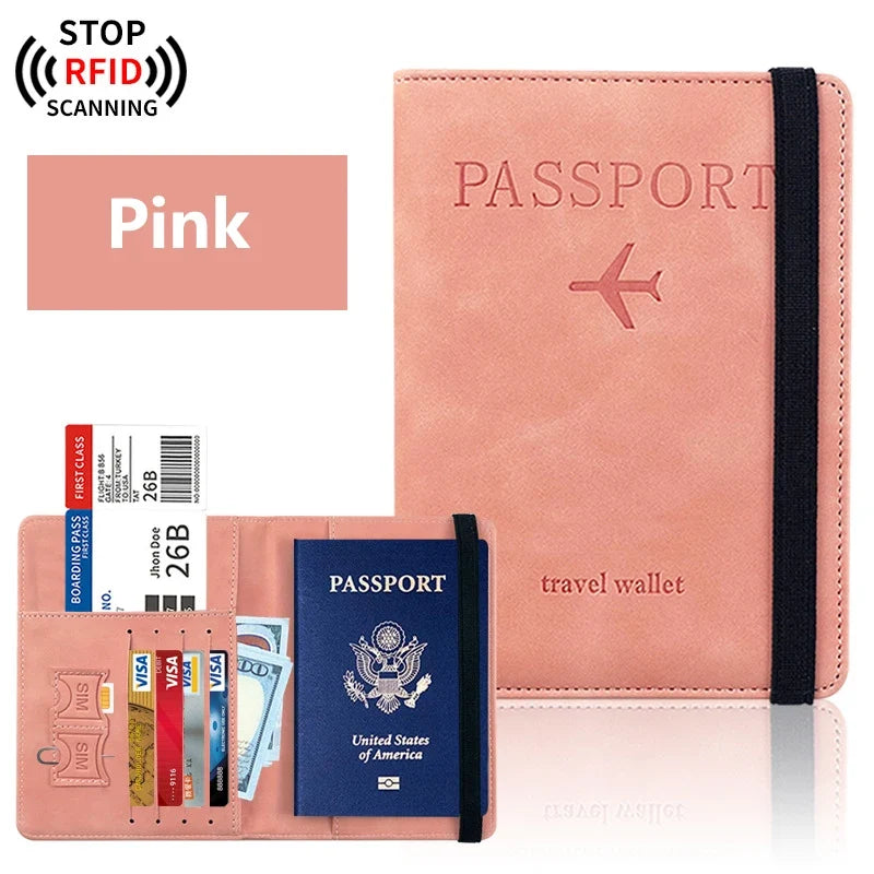 Porte-passeport Unisexe en PU avec Rangement Cartes Compact