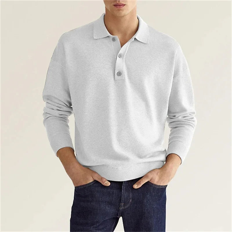 Chemise Polo Homme Manches Longues Décontractée