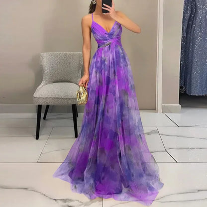 Robe de Soirée Élégante Fleurs Chic pour Femme