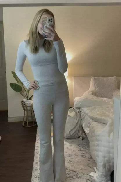 Tenue Détente Femme T-shirt et Jogging Gris Clair