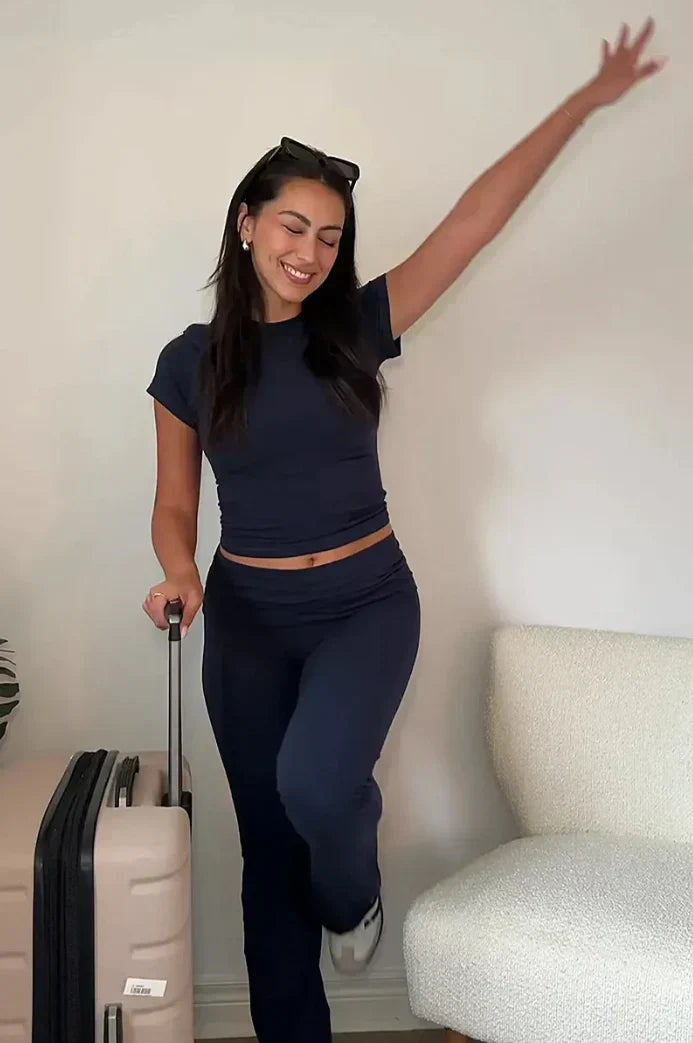 Tenue Détente Femme T-shirt et Jogging Gris Clair