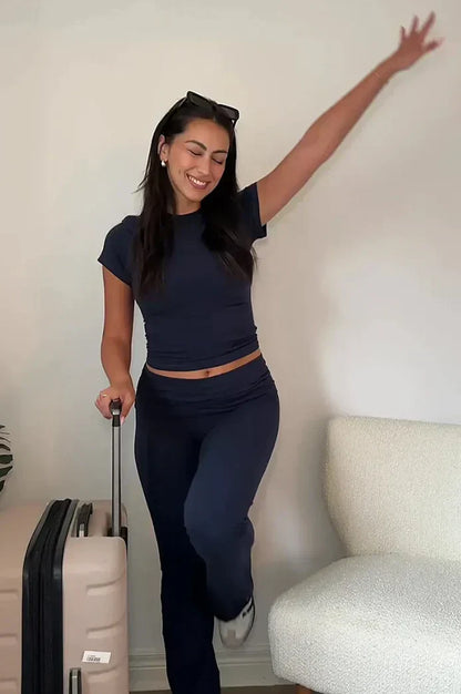 Tenue Détente Femme T-shirt et Jogging Gris Clair