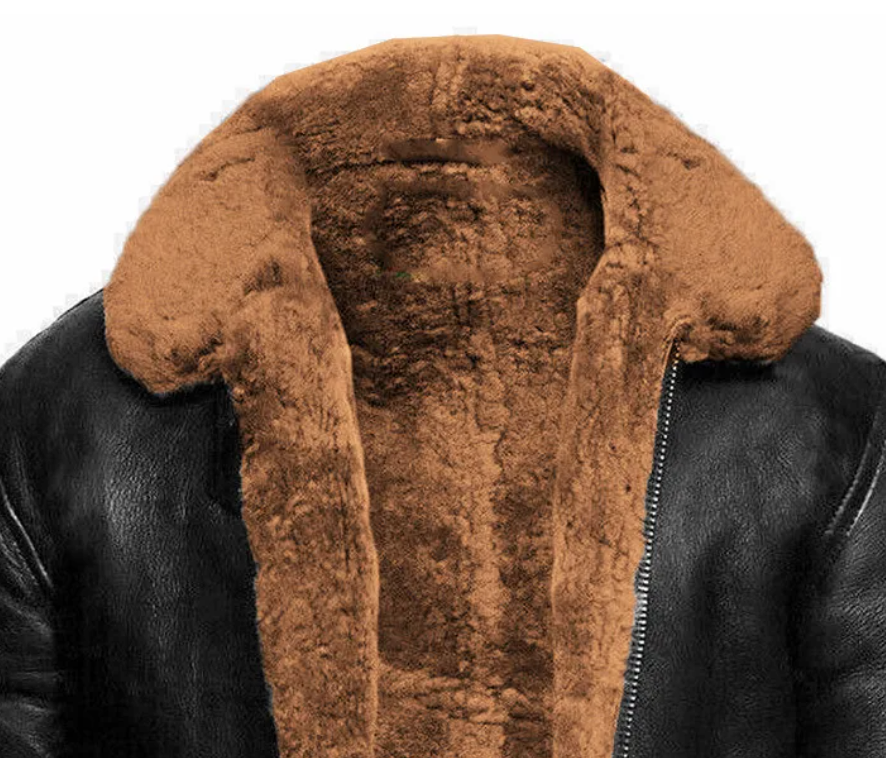 Blouson Cuir Épais et Doux en Mouton Shearling