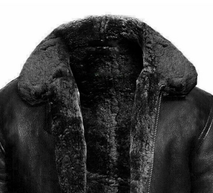 Blouson Cuir Épais et Doux en Mouton Shearling