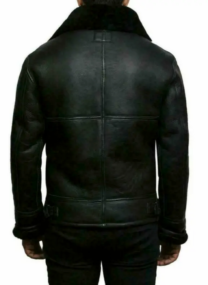 Blouson Cuir Épais et Doux en Mouton Shearling