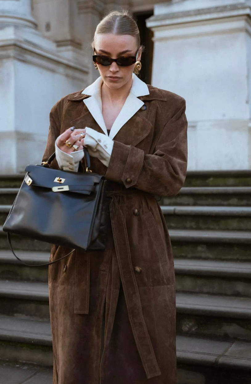 Trenchcoat Cuir Noir Classique