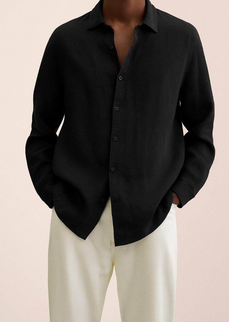 Chemise Homme Blanc Manches Longues Élégante