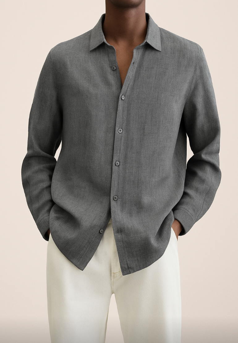 Chemise Homme Blanc Manches Longues Élégante - PanierRoyale