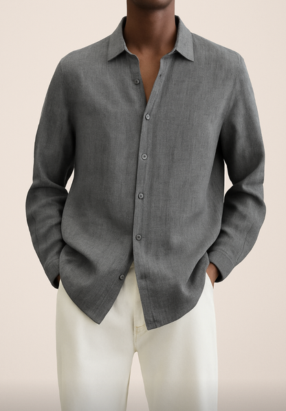 Chemise Homme Blanc Manches Longues Élégante - PanierRoyale