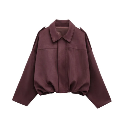 Veste en cuir doux féminine tendance