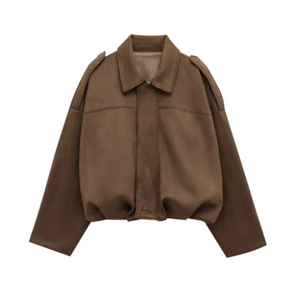 Veste en cuir doux féminine tendance
