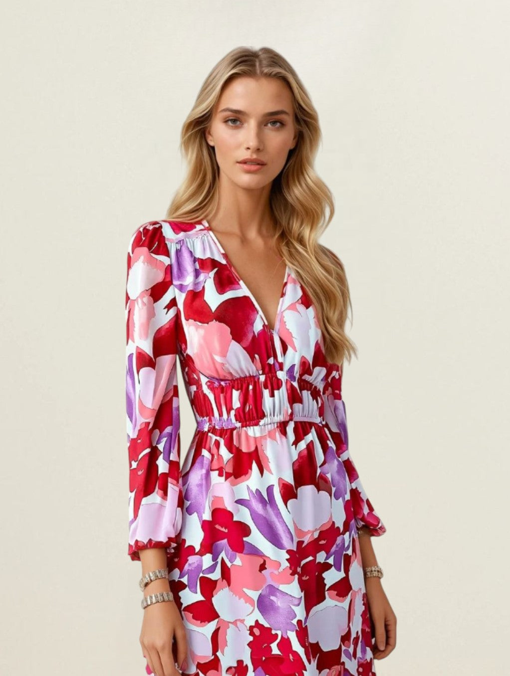 ZAYLA™ – Robe Longue Femme Élégante en Polyester Fluide Manches Longues-5
