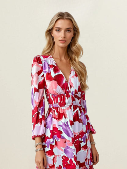 ZAYLA™ – Robe Longue Femme Élégante en Polyester Fluide Manches Longues-5