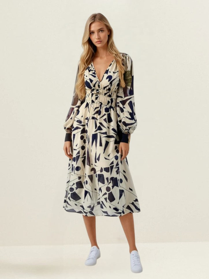 ZAYLA™ – Robe Longue Femme Élégante en Polyester Fluide Manches Longues-3
