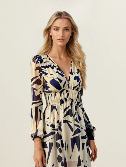 ZAYLA™ – Robe Longue Femme Élégante en Polyester Fluide Manches Longues-2