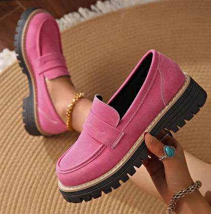 Mocassins Femme Semelle Épaisse Confortable Coupe Décontractée