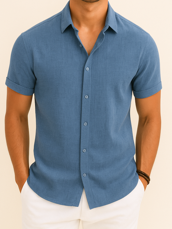 Chemise Homme en Coton Gris Clair Stylish
