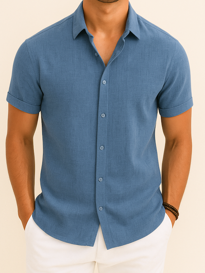 Chemise Homme en Coton Gris Clair Stylish