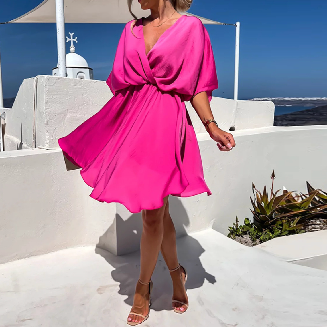 Robe Été Légère pour Femme - Décolleté en V et Taille Relâchée - PanierRoyale