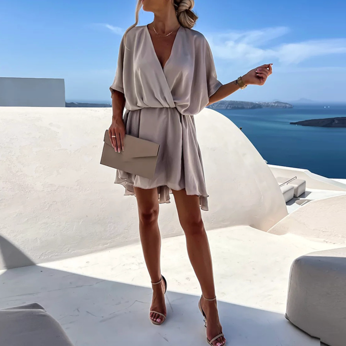 Robe Été Légère pour Femme - Décolleté en V et Taille Relâchée