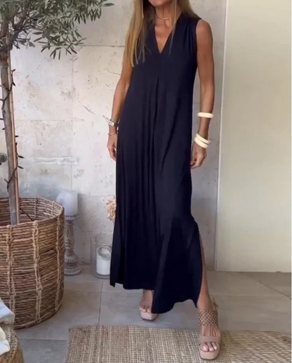 Robe Été Longue pour Femme Décolletée Profondément