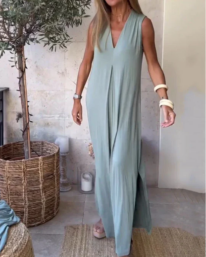 Robe Été Longue pour Femme Décolletée Profondément