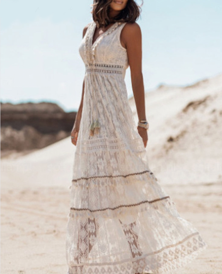 Robe Été en Dentelle Légère et Féminine - PanierRoyale