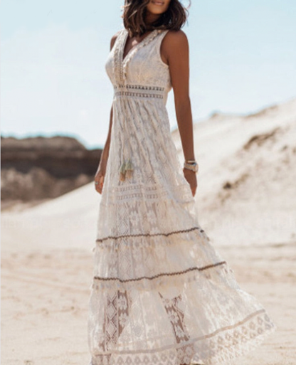 Robe Été en Dentelle Légère et Féminine - PanierRoyale