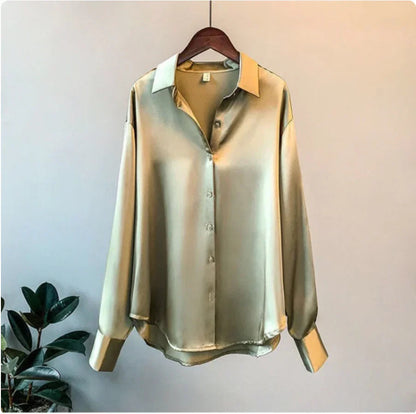 Chemise Femme Élégante en Soie Léger