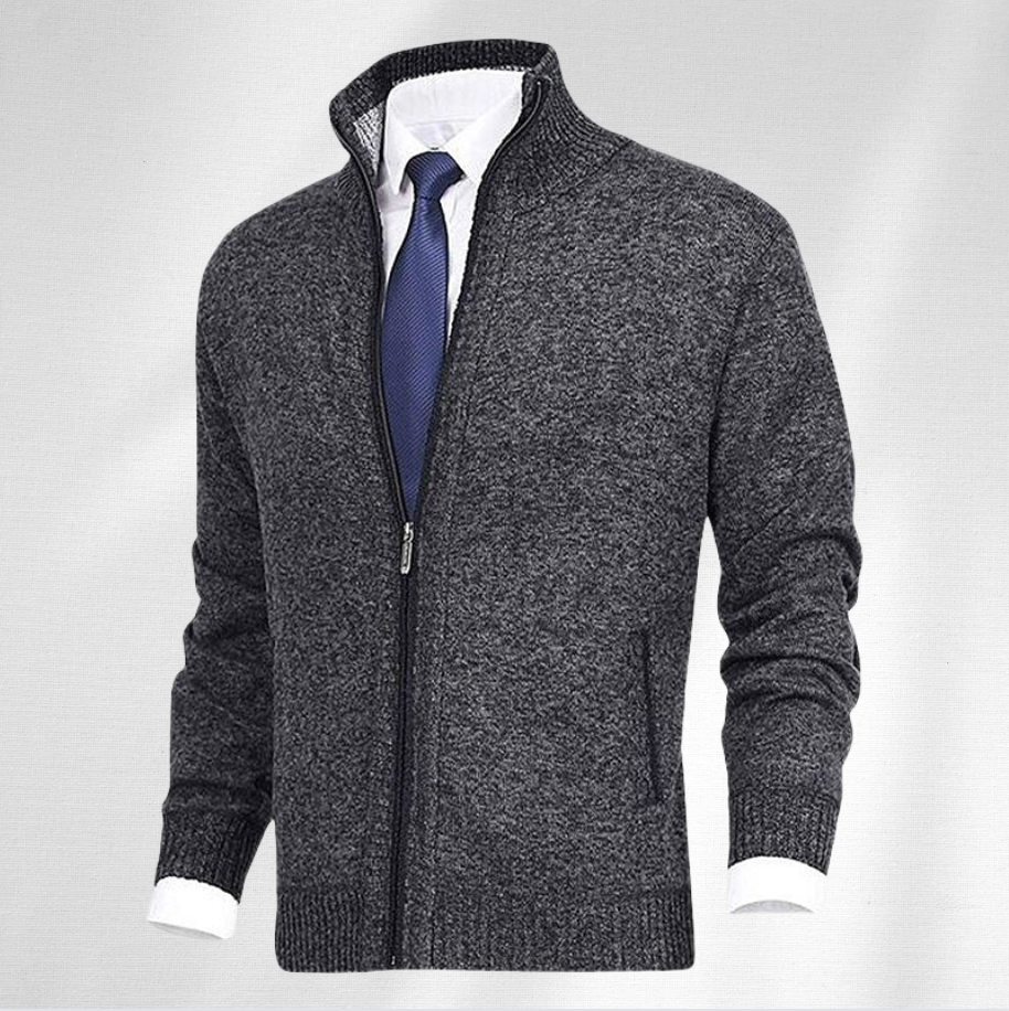 Cardigan Homme Hiver Chaud et Confortable à Fermeture Éclair