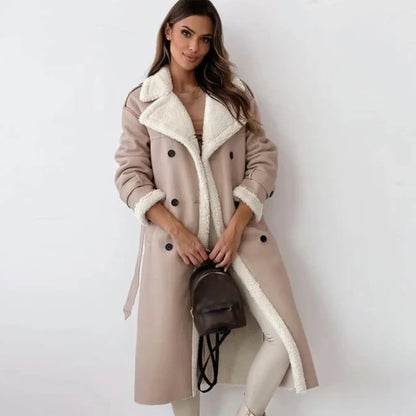 Luna | Lange klassische Jacke mit Fleece Fütterung und Teddykragen Zendoo.de