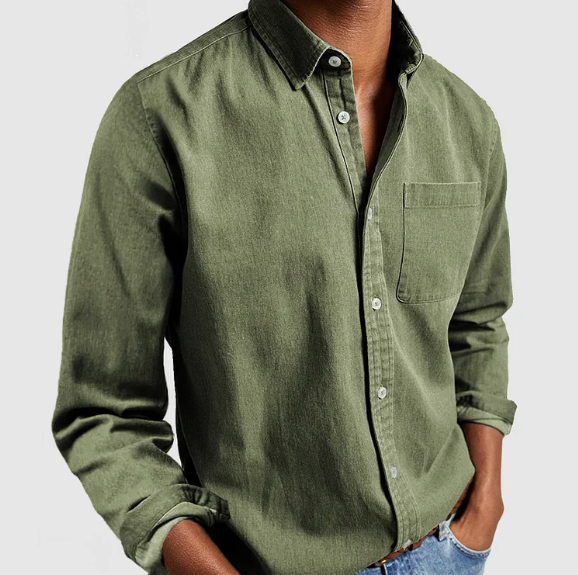 Chemise Homme Denim Manches Longues Décontractée