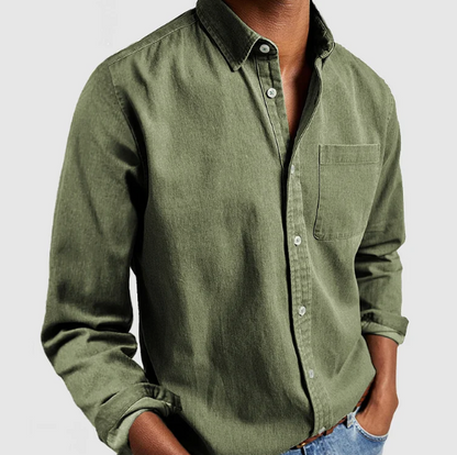 Chemise Homme Denim Manches Longues Décontractée