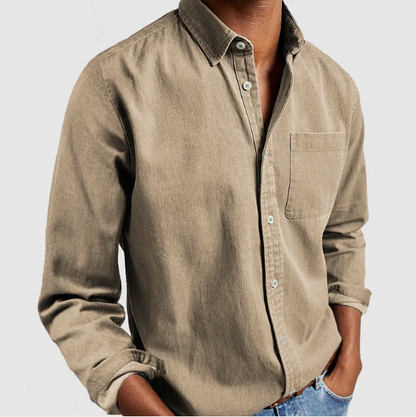 Chemise Homme Denim Manches Longues Décontractée