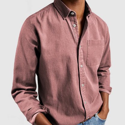 Chemise Homme Denim Manches Longues Décontractée - PanierRoyale