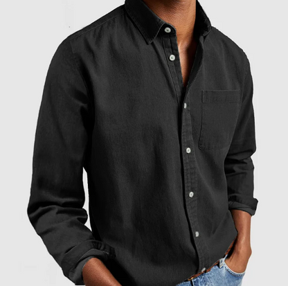 Chemise Homme Denim Manches Longues Décontractée