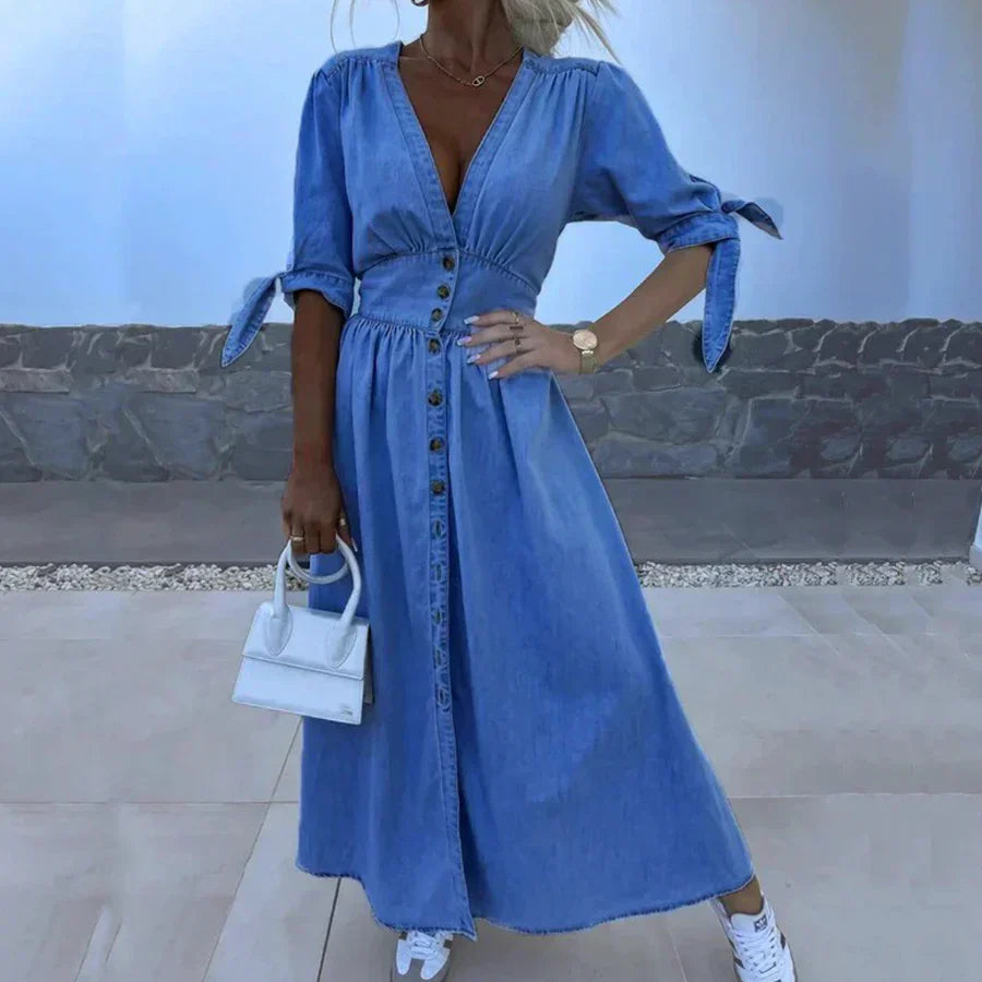 Robe Jeans Femme Élégante pour Été - PanierRoyale