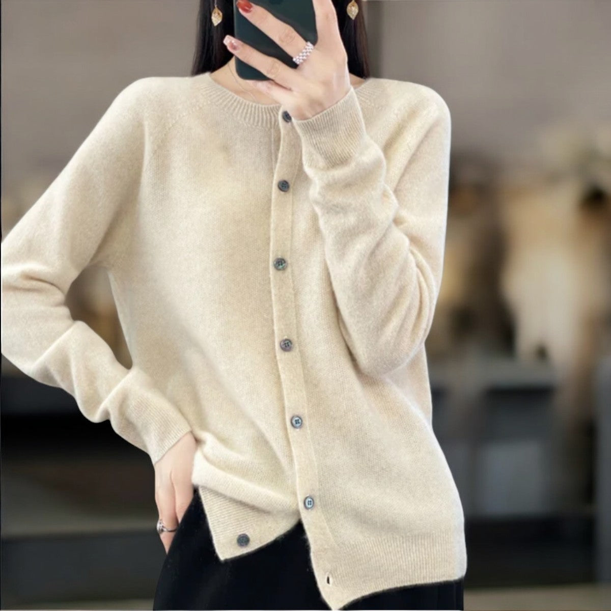 Gilet femme chic en laine épaisse hiver
