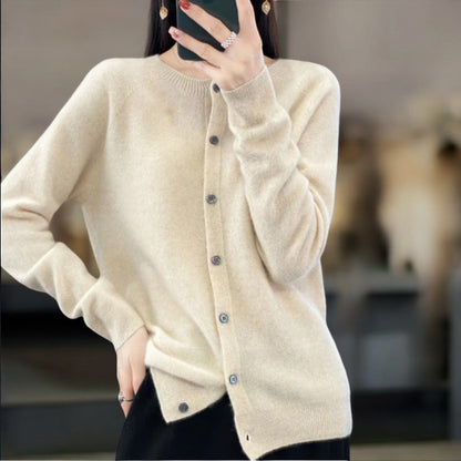 Gilet femme chic en laine épaisse hiver