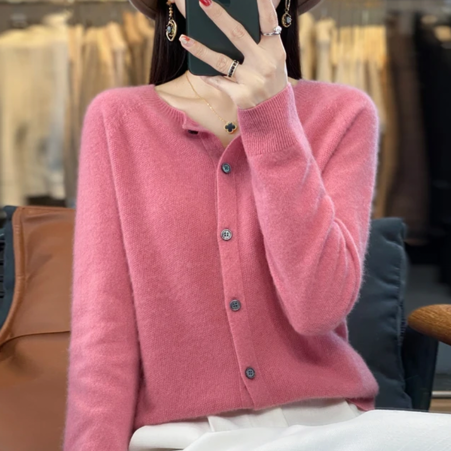 Gilet femme chic en laine épaisse hiver