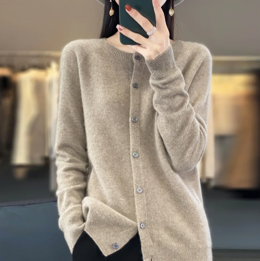 Gilet femme chic en laine épaisse hiver