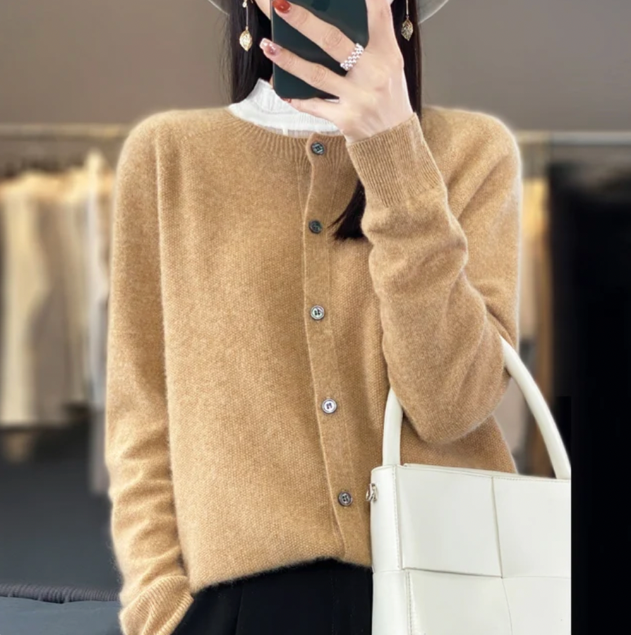 Gilet femme chic en laine épaisse hiver