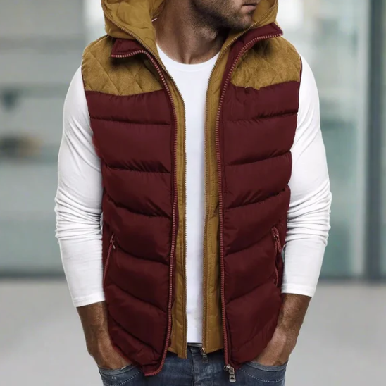 Veston hiver homme chaud avec capuche amovible