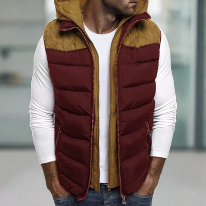 Veston hiver homme chaud avec capuche amovible