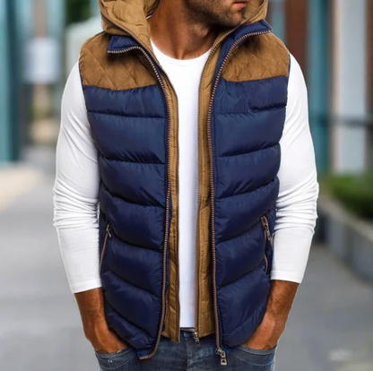 Veston hiver homme chaud avec capuche amovible